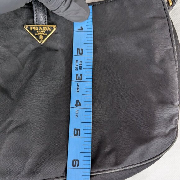 Auth PRADA Milano Tessuto Solid Rayon Nylon Quilted Formal Black Shoulder Bag - Picture 13 of 15